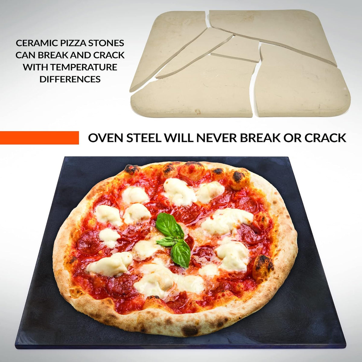 Pre-Seasoned Carbon Steel Baking Pizza Stone & Flat Top Grill Cookware S504