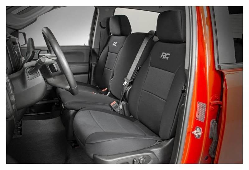 Black Neoprene Seat Covers Front and Rear I69191