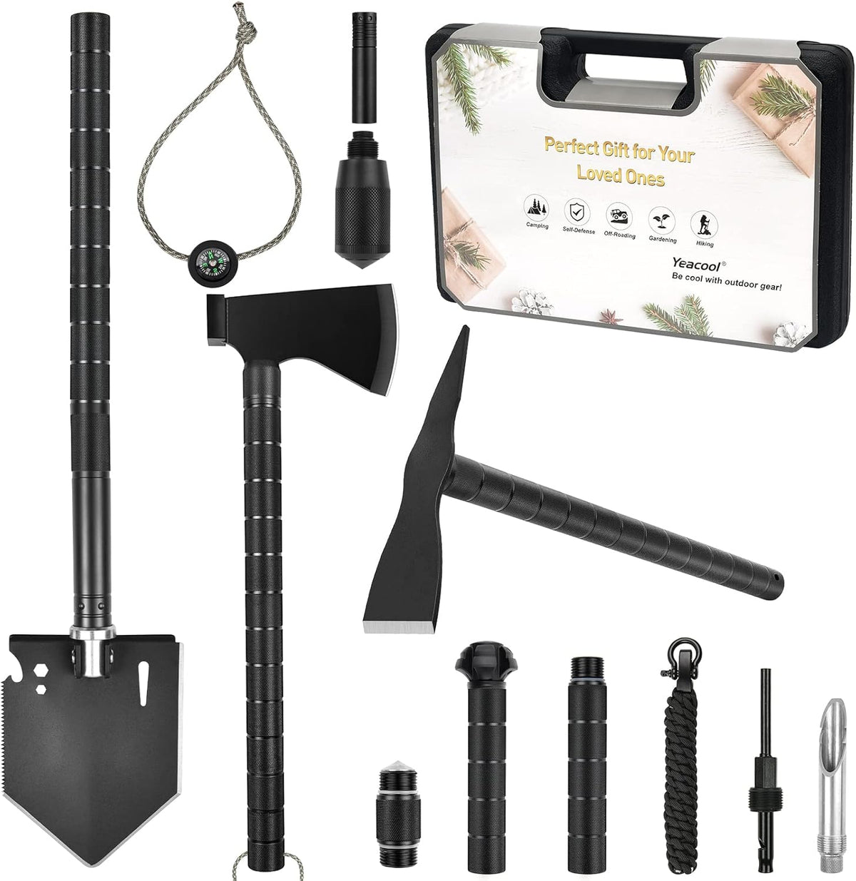 Survival Shovel Axe Multi-Tool with Carrying Box B19101