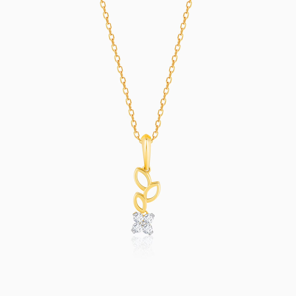 Gold Morning Glory Diamond Pendant X618