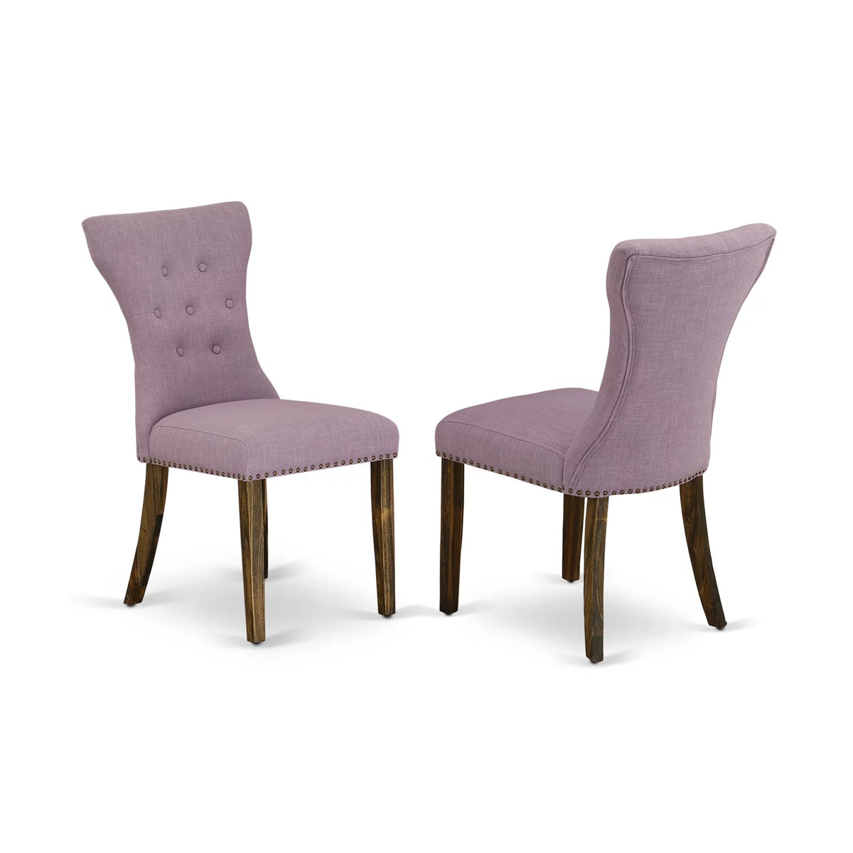 Purple Fabric Dining Chairs Set of 2 D41728