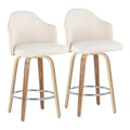 Fabric Counter Stools, Cream/Zebra, Set Of 2 O54461