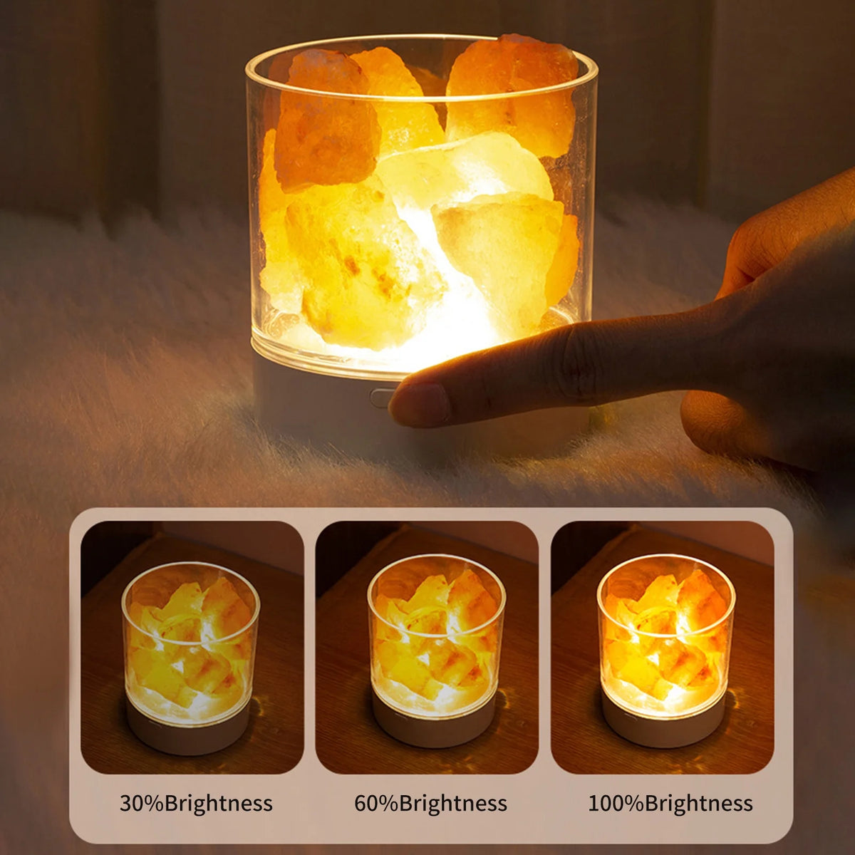 Himalayan Salt Stone Night Light LED Lamp I63612