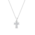 14k White Gold Diamond Cross Pendant V17883
