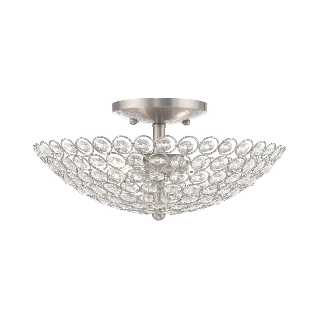 Brushed Nickel 2 Light Ceiling Mount J9498