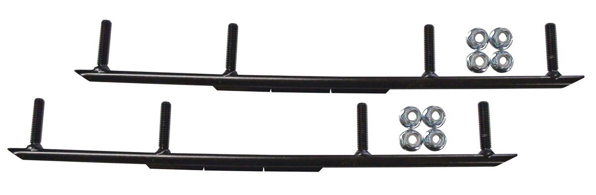 Red MTX Snowmobile Skis with 8" Round Bars Complete Kit D5355