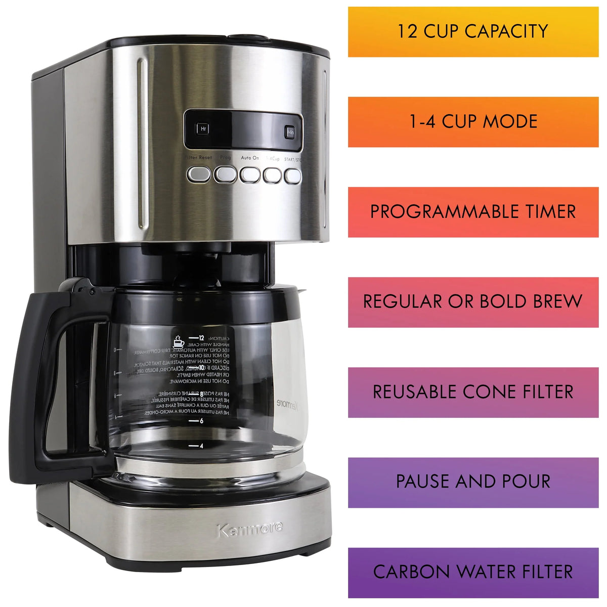 1.8L 12-Cup Programmable Drip Coffee Maker U337