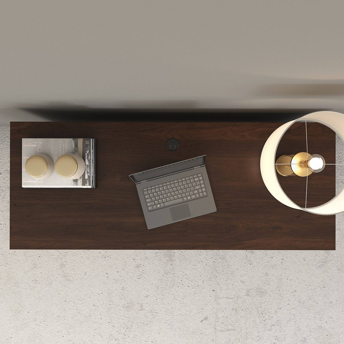 Modern Hickory Credenza Desk D559745