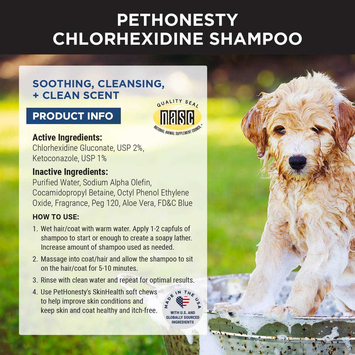 Chlorhexidine Antibacterial Anti-Odor Pet Shampoo S3871