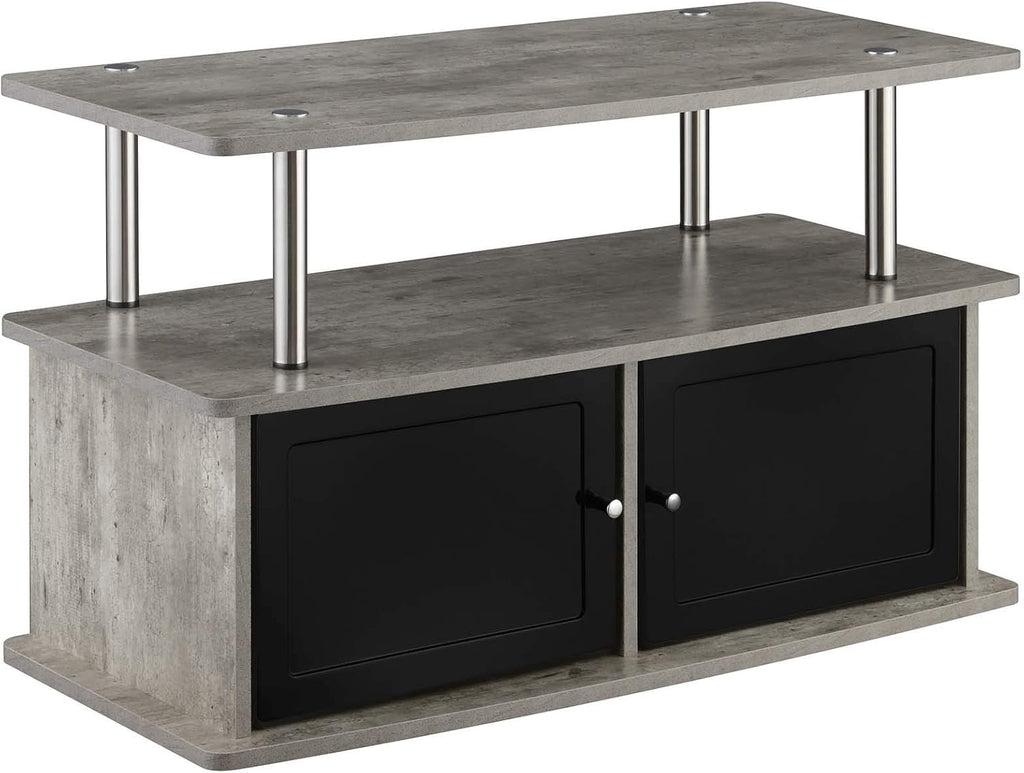 TV Stand with 2 Storage Cabinets and Shelf, Faux Birch T9841