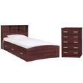 Twin Captains Bed & Dresser with Lock in Mahogany Y2472