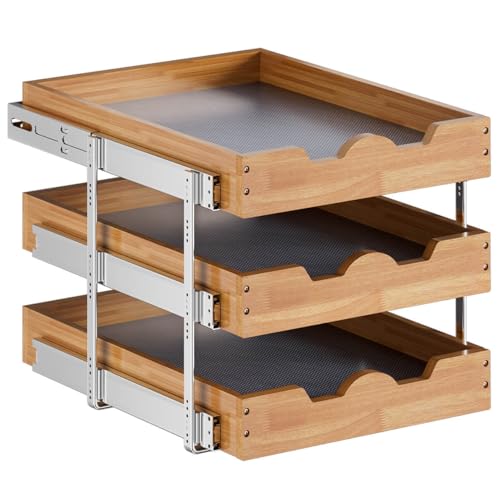 2 Tier Pull Out Wood Cabinet Organizer O5557