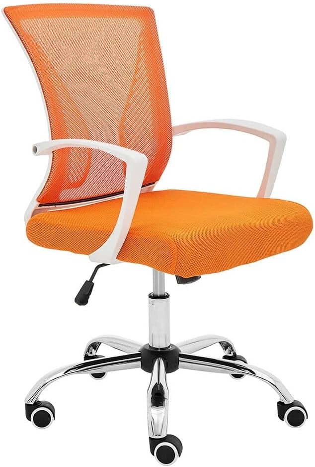 White Orange Mesh Back Desk Chair Z836230