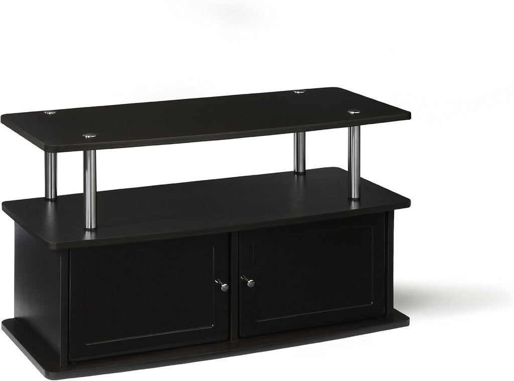TV Stand with 2 Storage Cabinets and Shelf, Faux Birch T9841