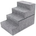Gray Linen 4-Steps Foldable Pet Steps G732387