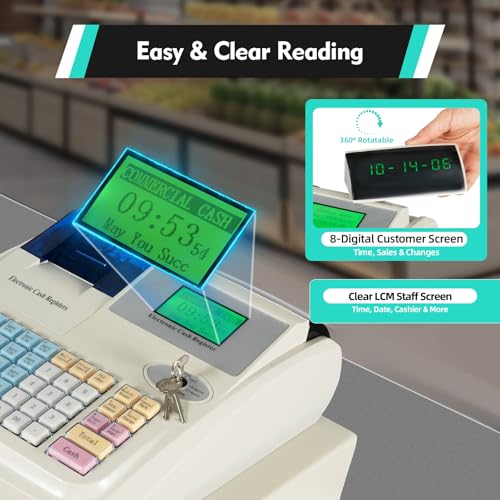 Black Grey Cash Register with Cash and Coin Drawer A51825