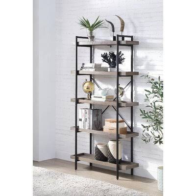 Gray Steel Etagere Bookcase V32150