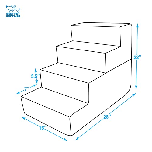 Gray Linen 4-Steps Foldable Pet Steps G732387