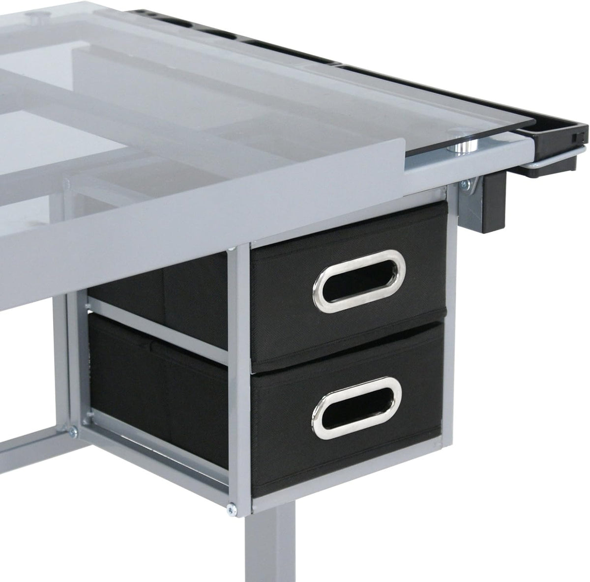 Height Adjustable Drafting Table with Storage Drawers and Wheels I901