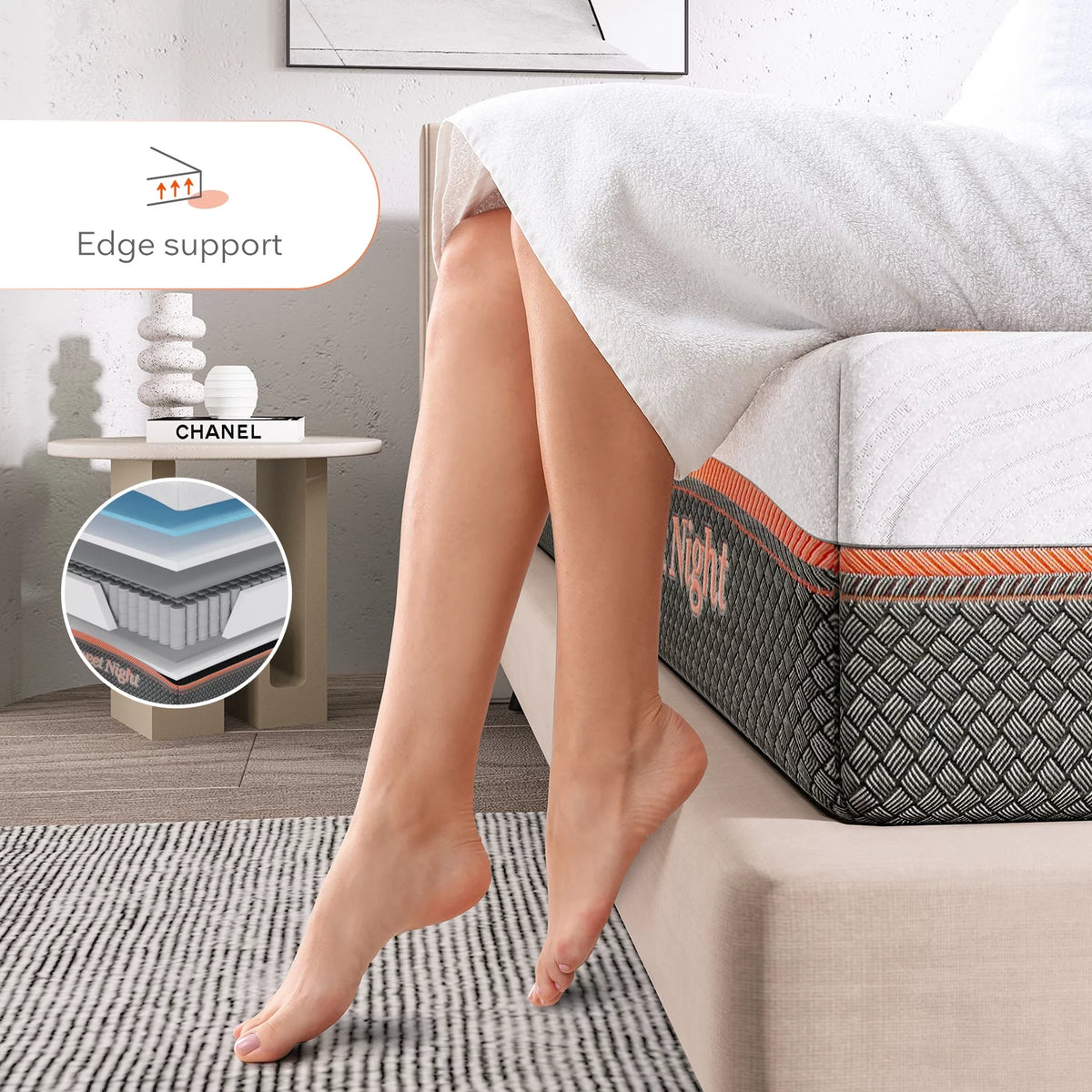 10 Inch Queen Memory Foam Pocket Spring Hybrid Mattress L8285