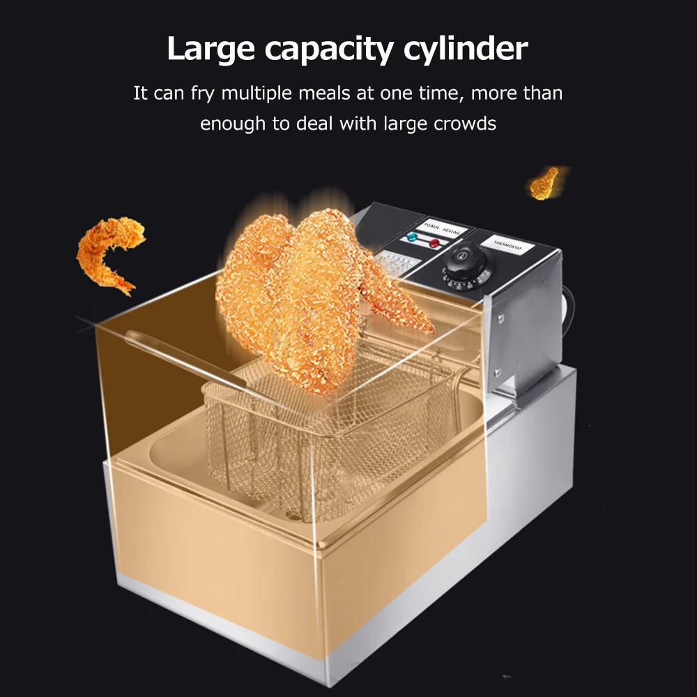 6L 2500W Stainless Steel Electric Fryer Q517145