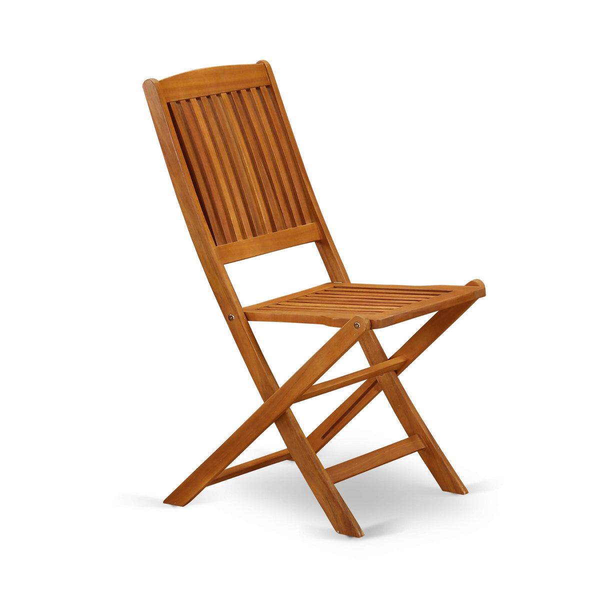 Solid Acacia Wooden Patio Folding Side Chair Set of Two I87948