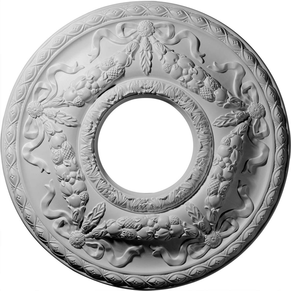 22 1/8x22OD x 7 1/4x22ID x 1 3/4x22P Ceiling Medallion Hand-Painted Pewter V9684