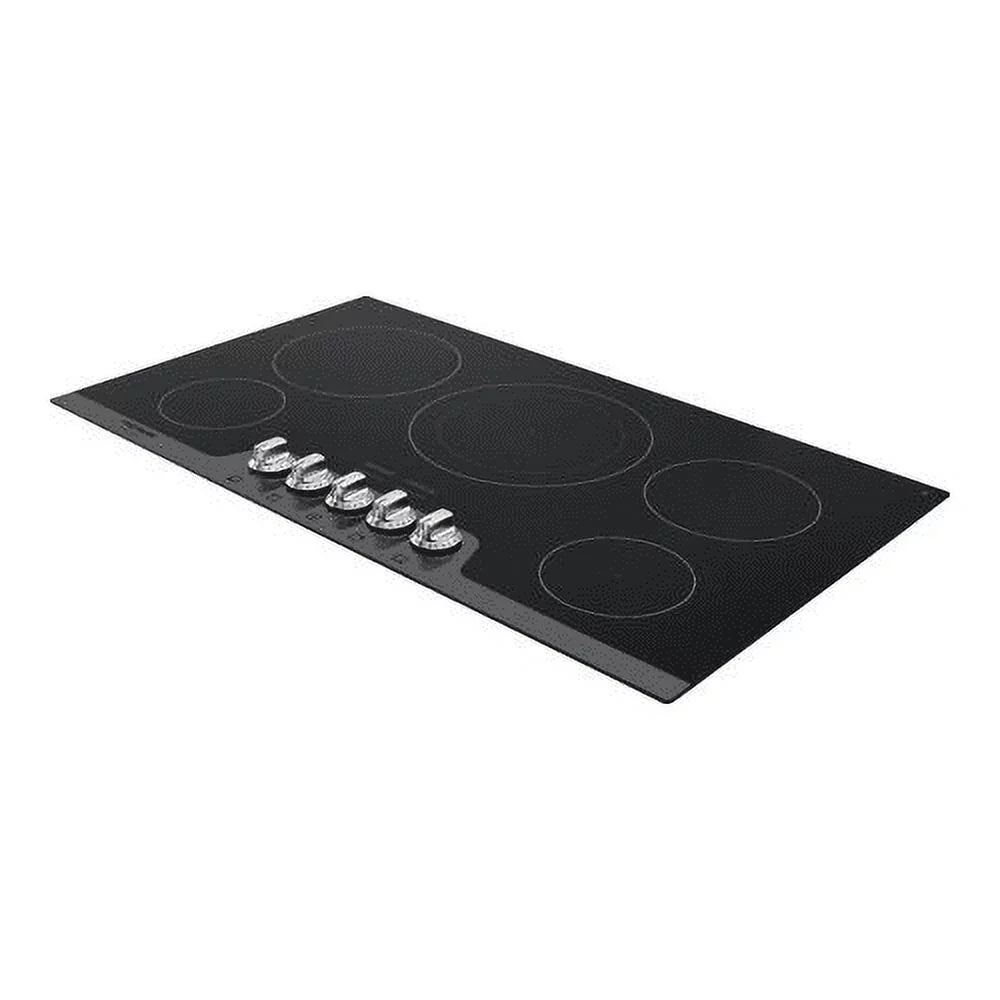 36 Electric Cooktop with 5 Elements Ceramic Glass Stainless Steel P181733