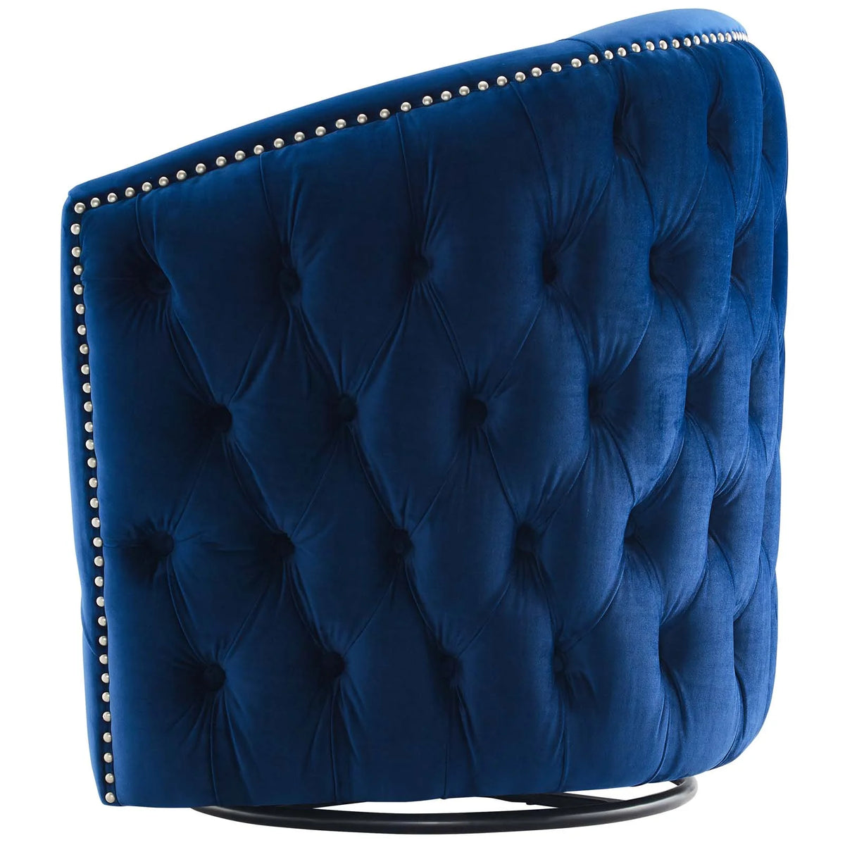 Navy Blue Velvet Accent Armchair Y380221
