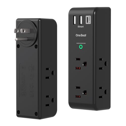 Surge Protector Outlet Extender with Rotating Plug, 6 AC Outlets and 3 USB Ports E634251