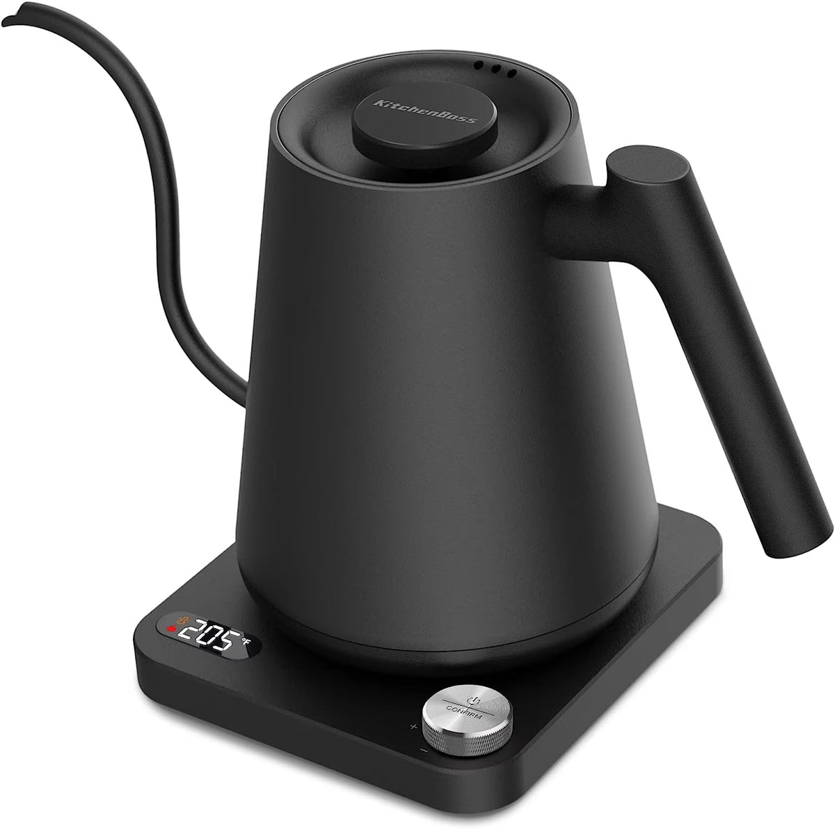Charcoal Black Electric Gooseneck Coffee Kettle Q49692