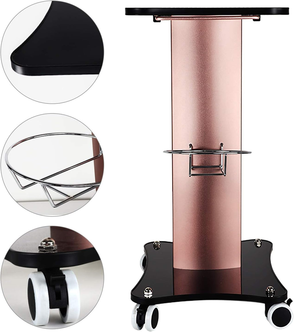 Black Aluminum Alloy Rolling Salon Cart with Stainless Steel Mesh Disk N8718