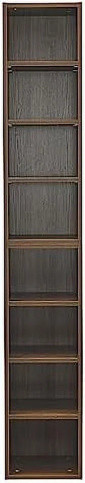 8-Tier Tall Narrow Media Tower Cabinet with Adjustable Shelves J5335