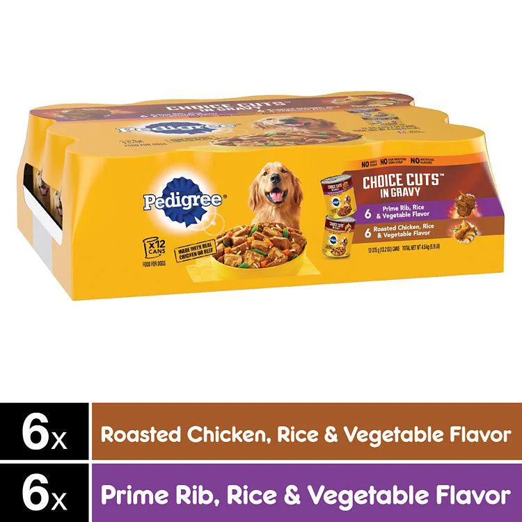 Prime Rib and Chicken Wet Dog Food Variety Pack, 13.2 oz, Pack of 12 Q596
