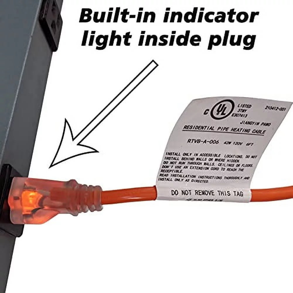 30 Foot Pipe Heating Cable with Built-in Thermostat Q11359