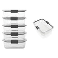 5 Pack Clear BPA Free Plastic Food Storage Container D714262
