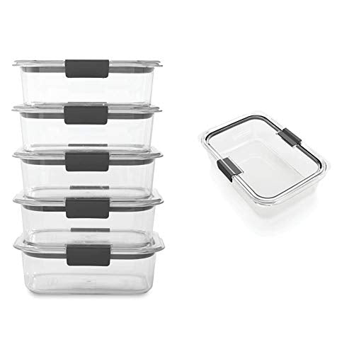 5 Pack Clear BPA Free Plastic Food Storage Container D714262