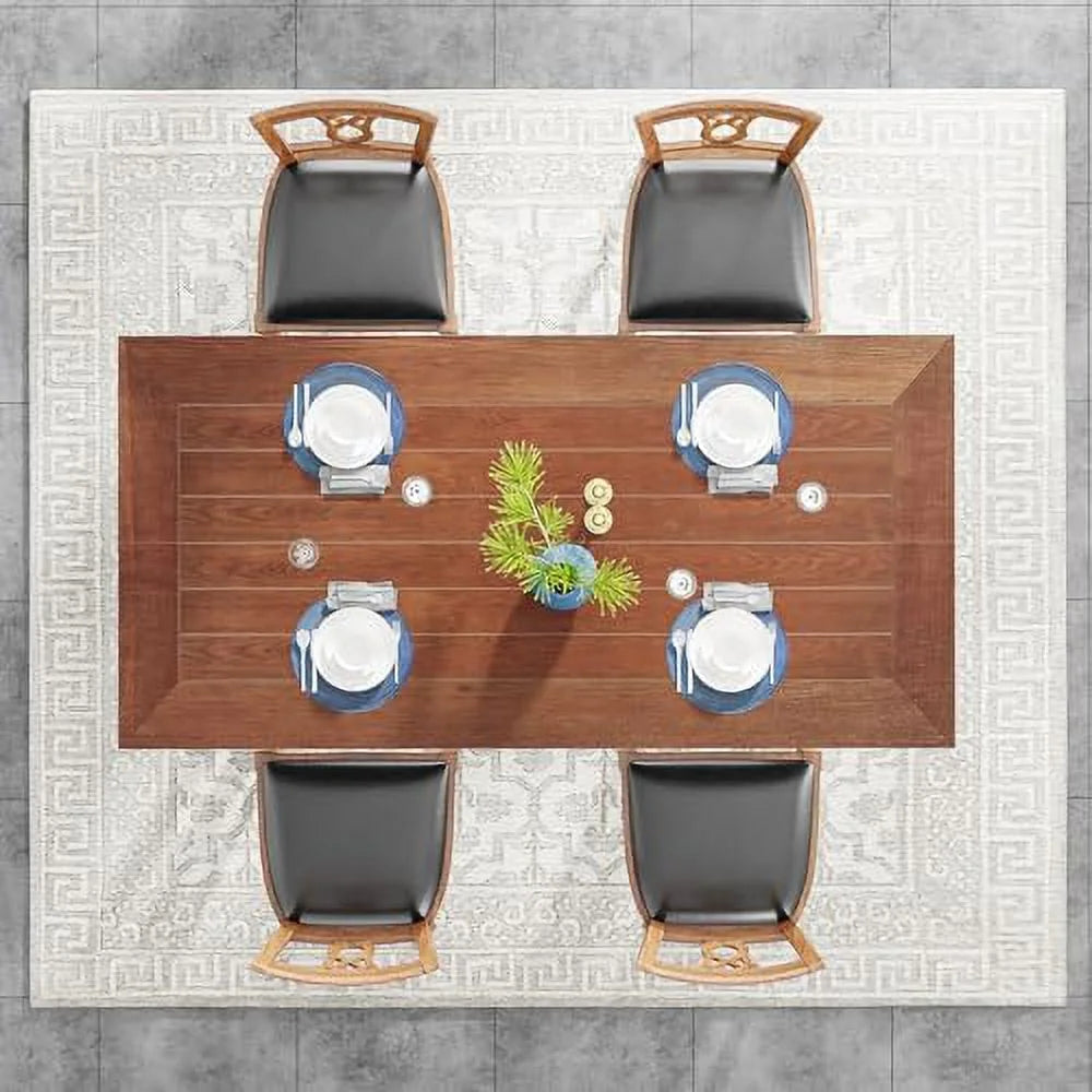 55 inch Rectangular Dining Table with Metal Frame V8981