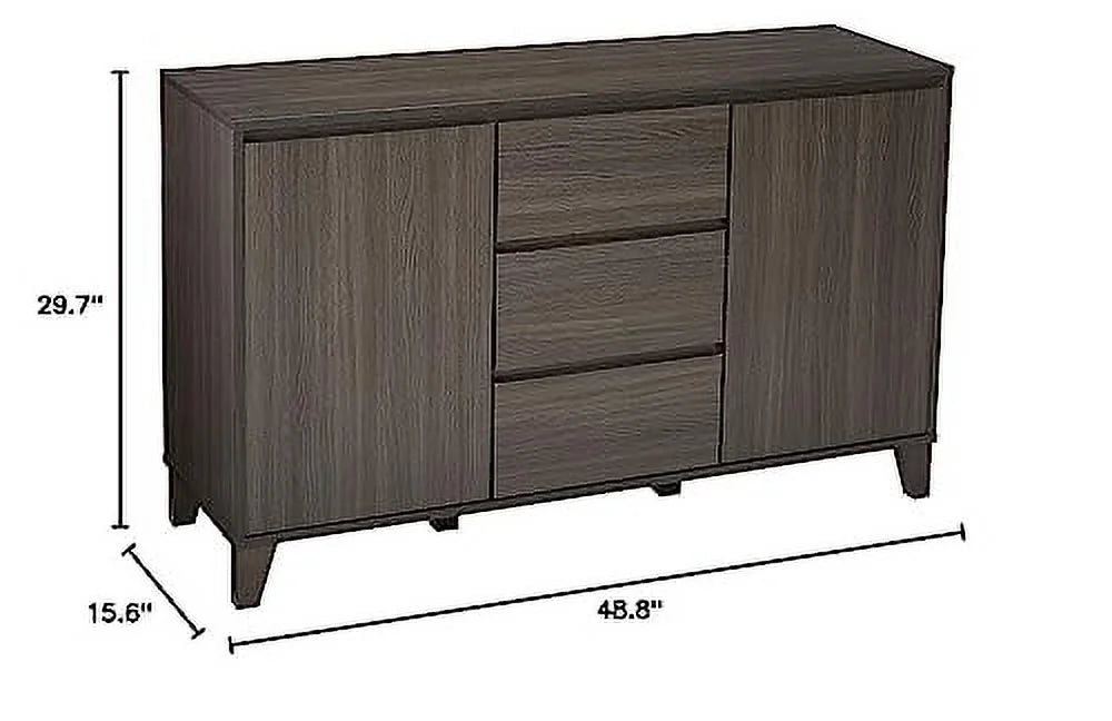 Wood Buffet Server Cabinet with 2 Doors & 3 Drawers M98374