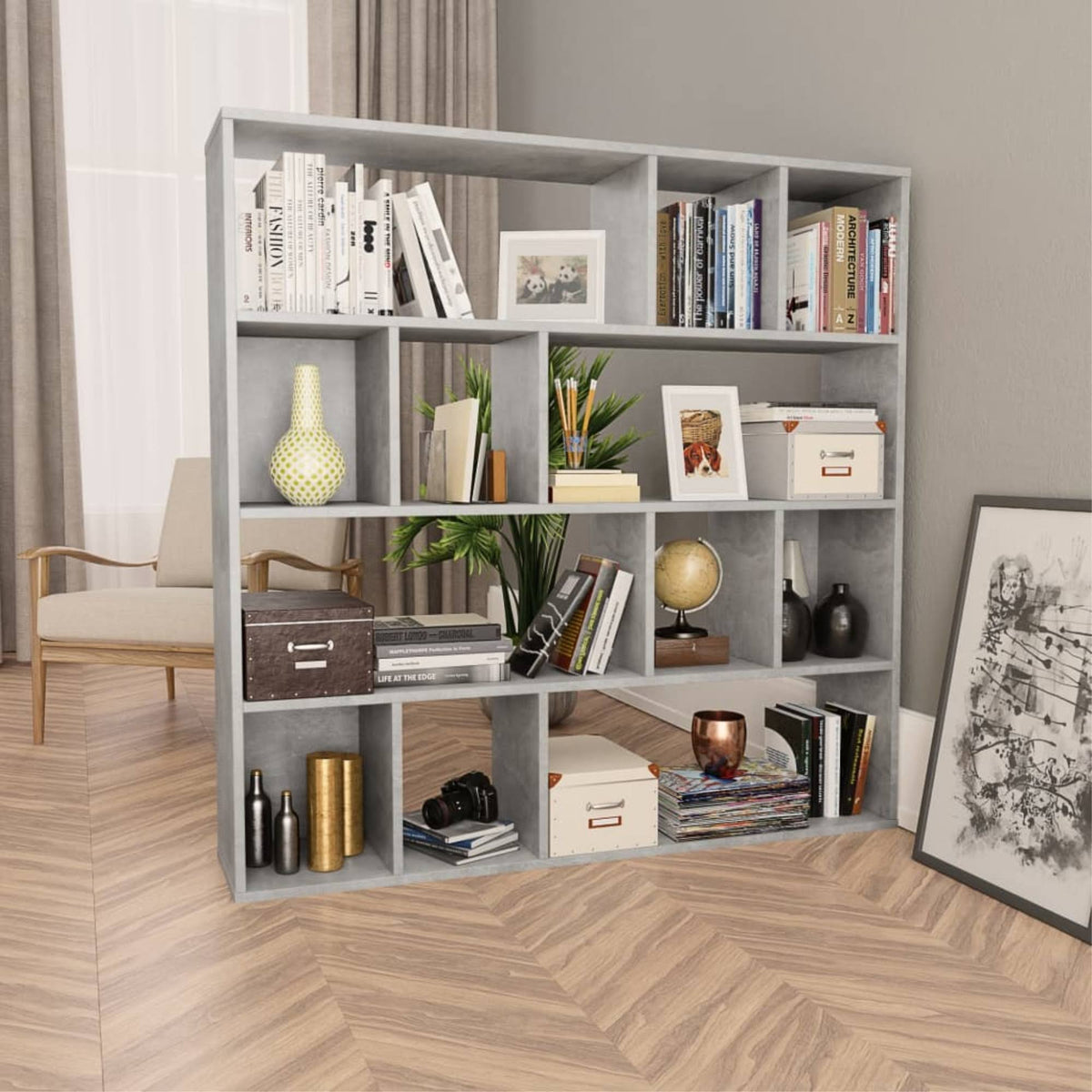 Concrete Gray Chipboard Room Divider I790