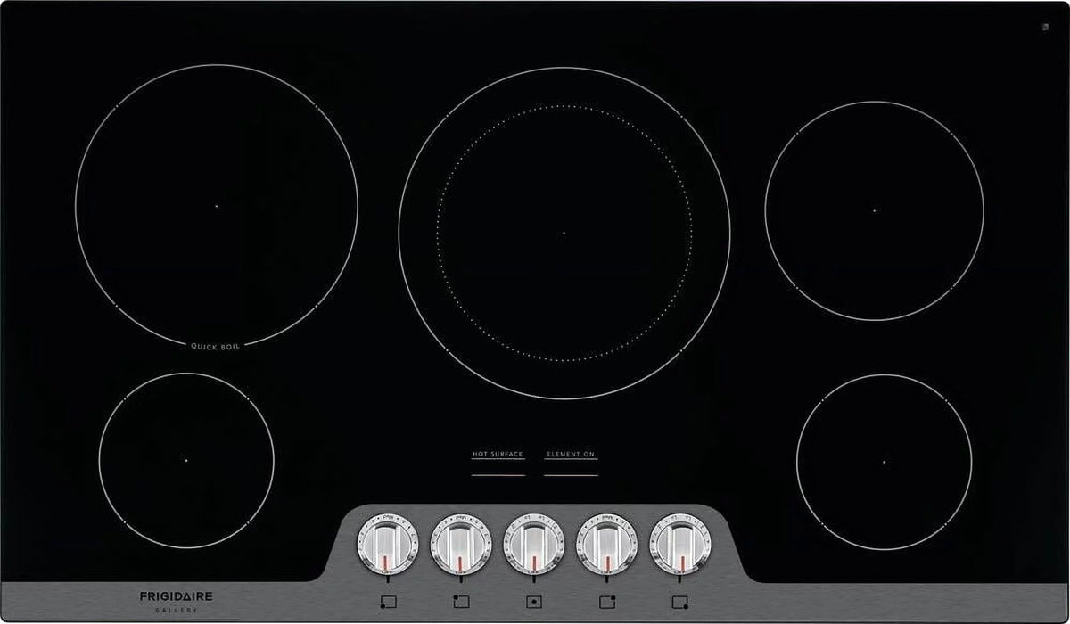 36 Electric Cooktop with 5 Elements Ceramic Glass Stainless Steel P181733