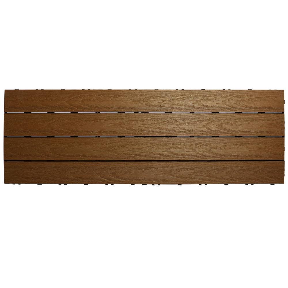 1 ft. x 3 ft. Composite Deck Tile in Peruvian Teak (15 Sq. ft. per Box) Z420929