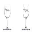 Set of 2 Glass Champagne Flutes 8 oz Stemmed Q98263