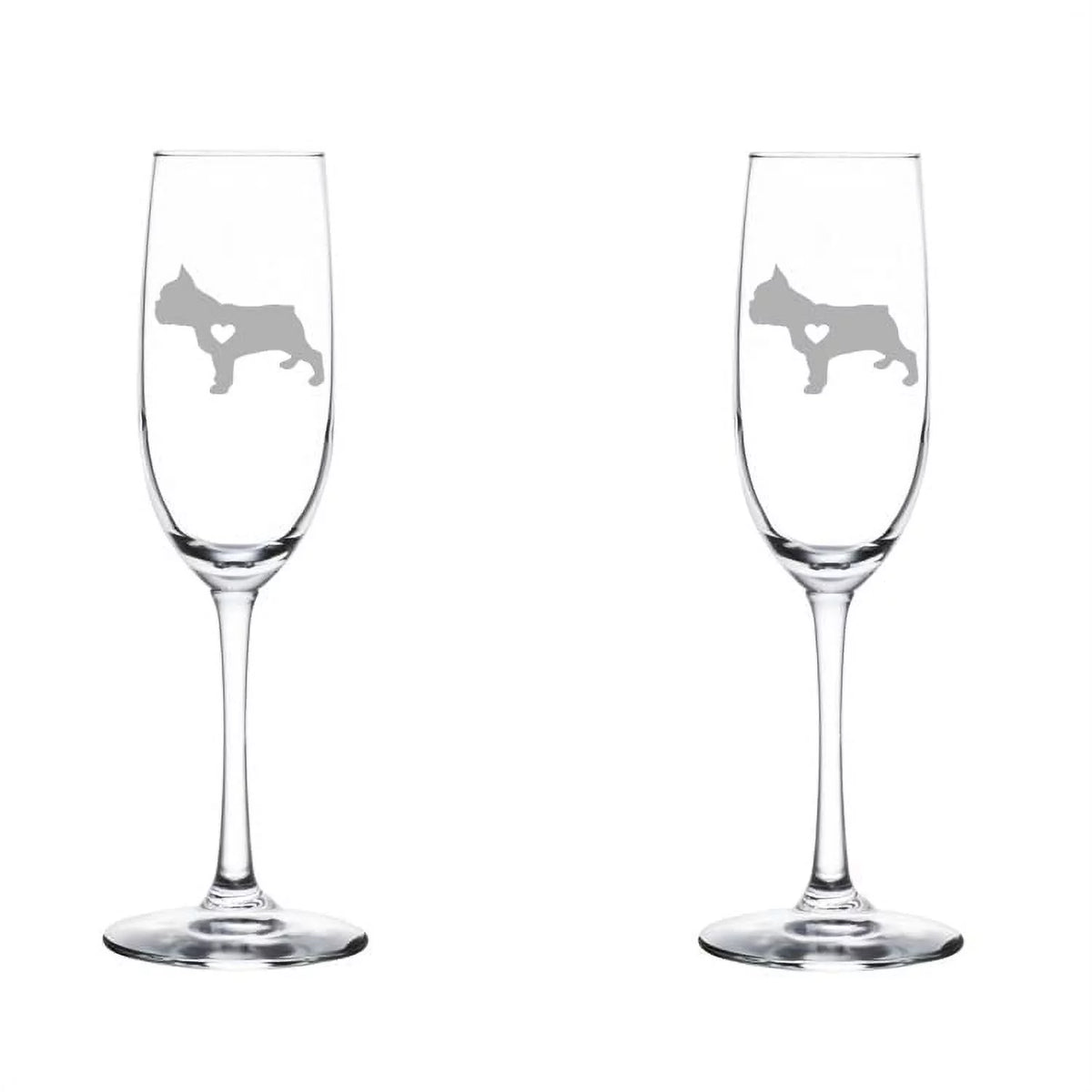 Set of 2 Glass Champagne Flutes 8 oz Stemmed Q98263