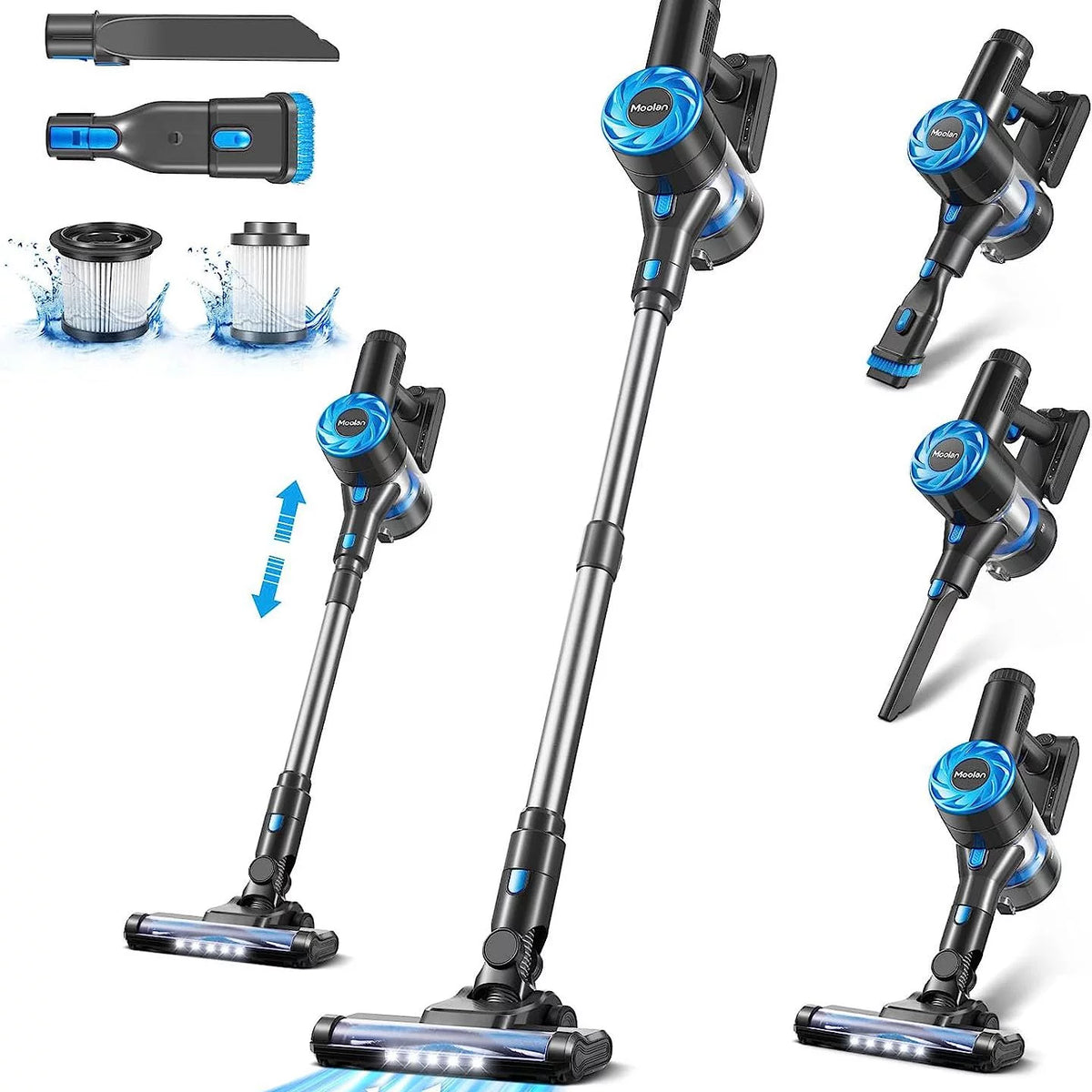 Cordless Stick Vacuum Cleaner with LED Headlights S856