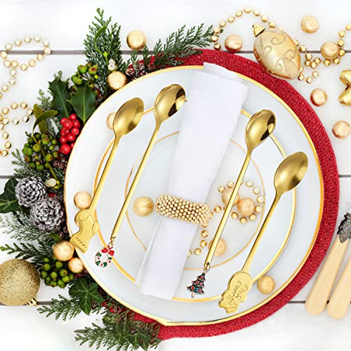 10 Pieces Stainless Steel Christmas Spoons J3518