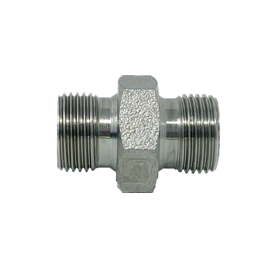 Adaptall Straight Adapter, Male 2.5x22 BSPP x Male 2.5 BSPP, Carbon Steel V240