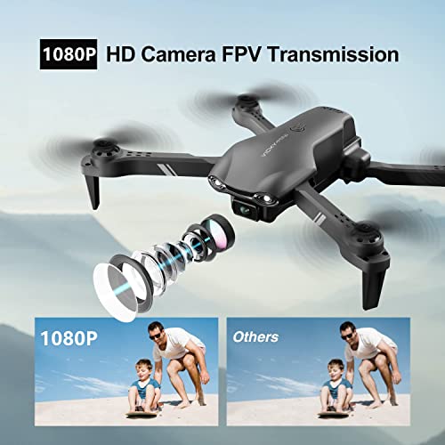 Black 1080P HD FPV Camera Drone with 2 Batteries K273246