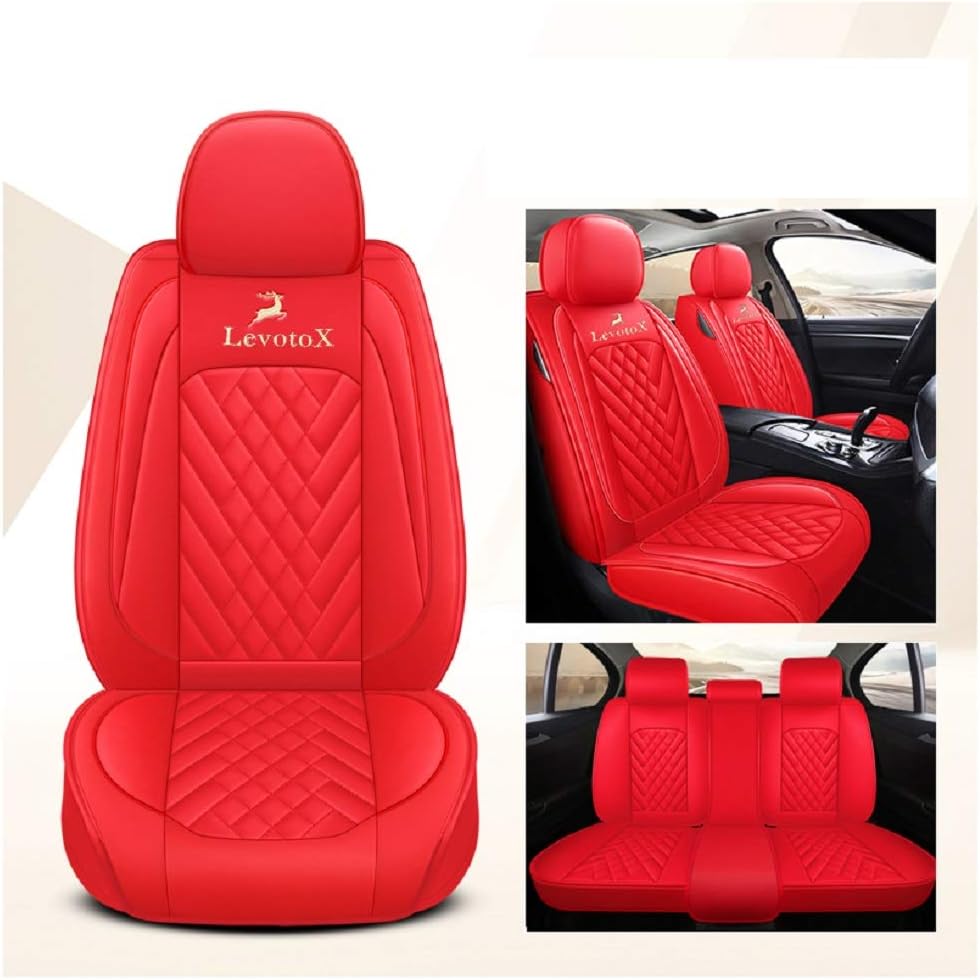 L-Black-Beige Car Seat Covers 5 Seats Full Set L572