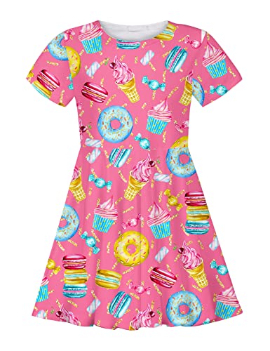 Little Girls Short Sleeve Casual Summer Sundress H499061